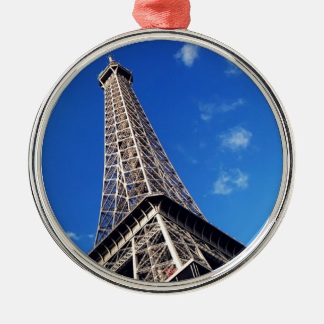 Eiffel Tower France Travel Photography Metal Tree Decoration (Front)