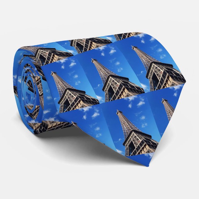 Eiffel Tower France Travel Photography Tie (Rolled)