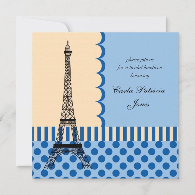Eiffel Tower French Bridal Shower Invitation (Front)