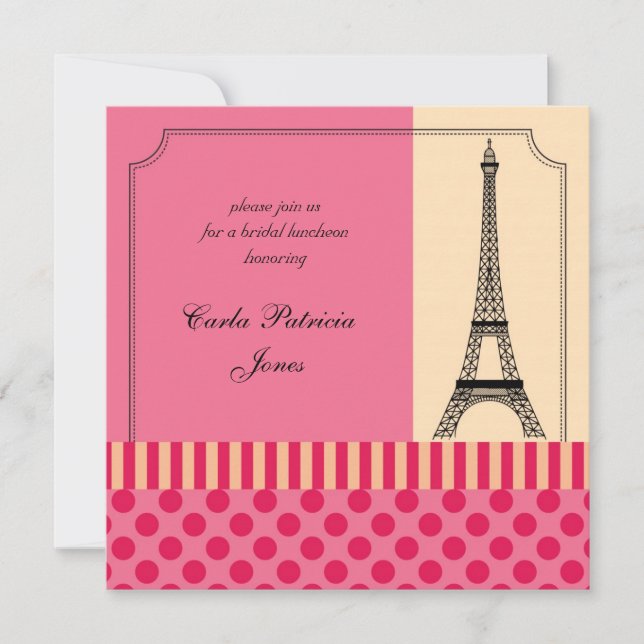 Eiffel Tower French Bridal Shower Invitation (Front)