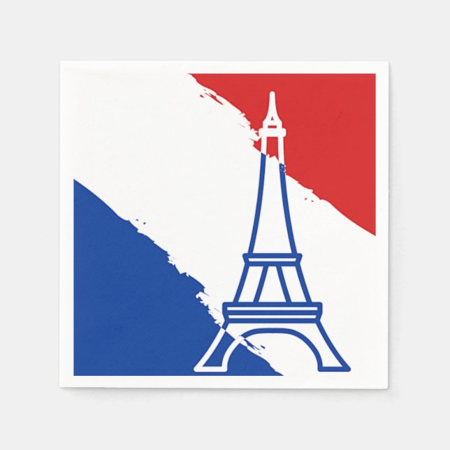 Eiffel Tower French Flag Colours Napkin (Front)