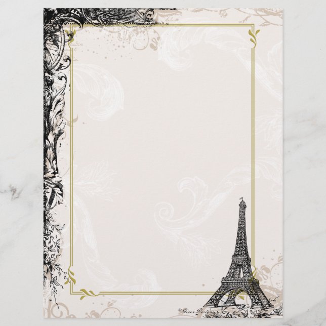Eiffel Tower French Style Letterhead (Front)