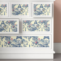 Eiffel Tower French Toile De Jouy Blue Decoupage