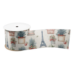 Eiffel Tower, French Topiaries Paris Christmas Satin Ribbon