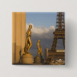 Eiffel Tower from the Palais de Chaillot, Paris, 15 Cm Square Badge