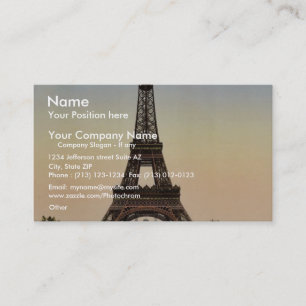 Eiffel Tower, full-view looking towards the Business Card