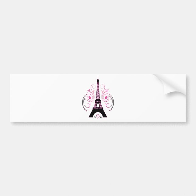 Eiffel Tower Gradient Swirl Design Bumper Sticker (Front)