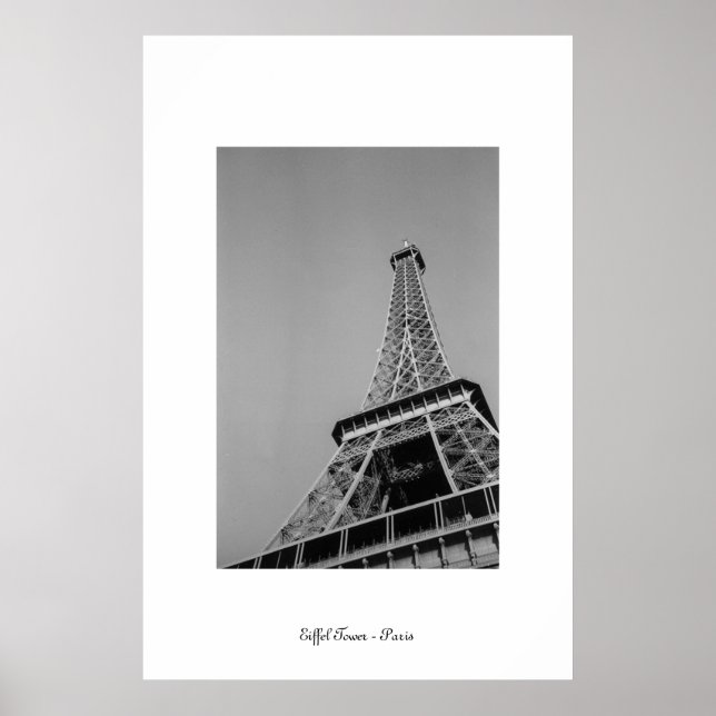 Eiffel Tower Greyscale Poster (Front)