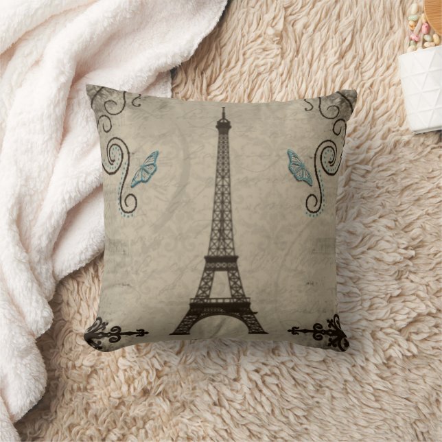 Eiffel Tower Grunge American MoJo Pillow (Blanket)