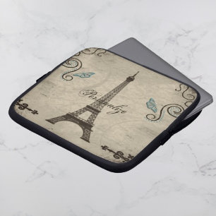 Eiffel Tower Grunge Laptop Sleeve