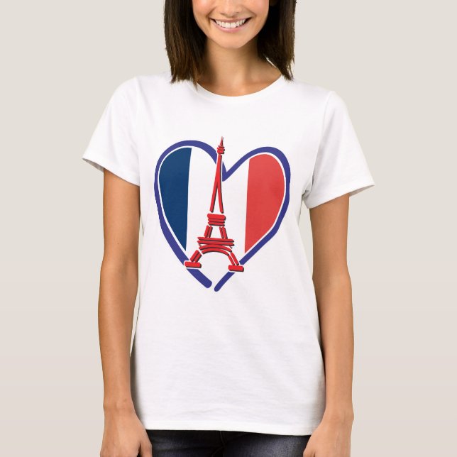 Eiffel Tower Heart T-Shirt (Front)