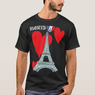 Eiffel Tower I Love Paris France Souvenir French T-Shirt
