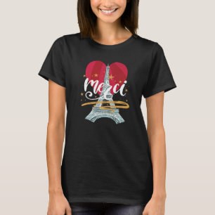 Eiffel Tower I Love Paris Merci France Parisian Fr T-Shirt
