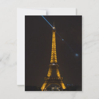 Eiffel Tower Illuminated: Paris by Night Postcard
