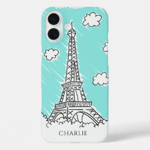 Eiffel Tower Illustration custom name phone cases