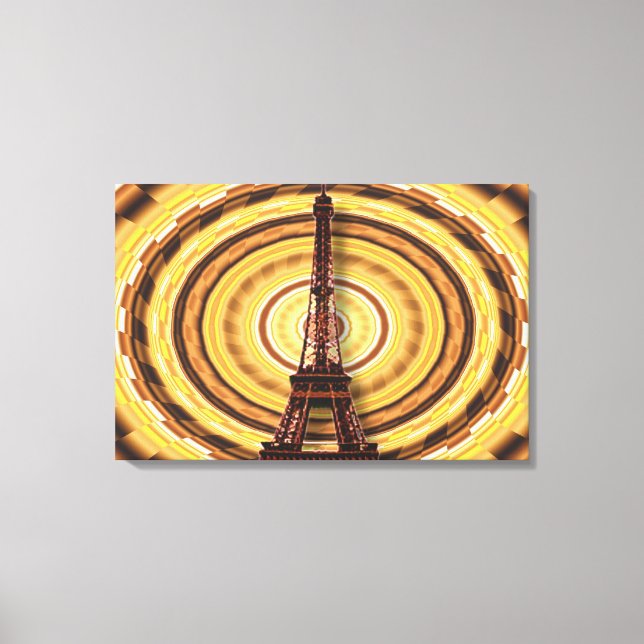 Eiffel Tower In Abstract Background Canvas Print (Front)