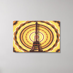 Eiffel Tower In Abstract Background Canvas Print