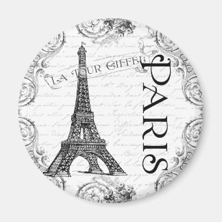 Eiffel Tower in Black and White Magnet