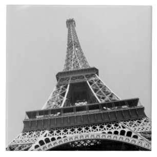Eiffel tower in black and white tile