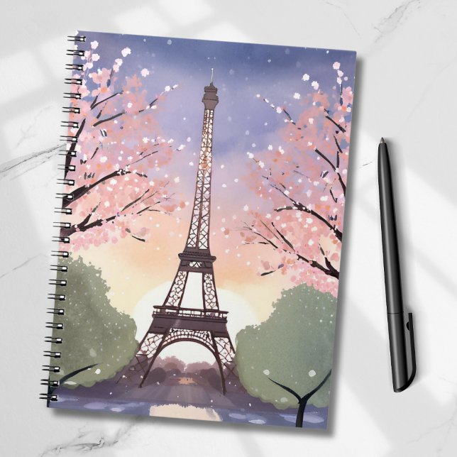 Eiffel Tower in Bloom | Paris France Watercolor Notebook (Creator Uploaded)
