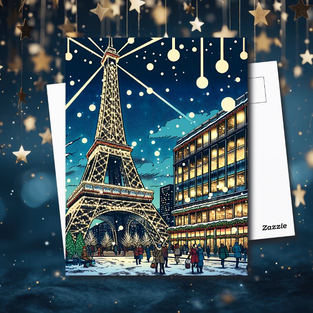 Eiffel Tower in Paris, France at Christmas time Postcard (Creator Uploaded)
