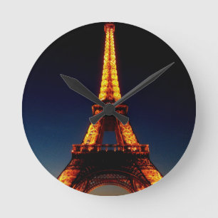 Eiffel tower in Paris Round Clock