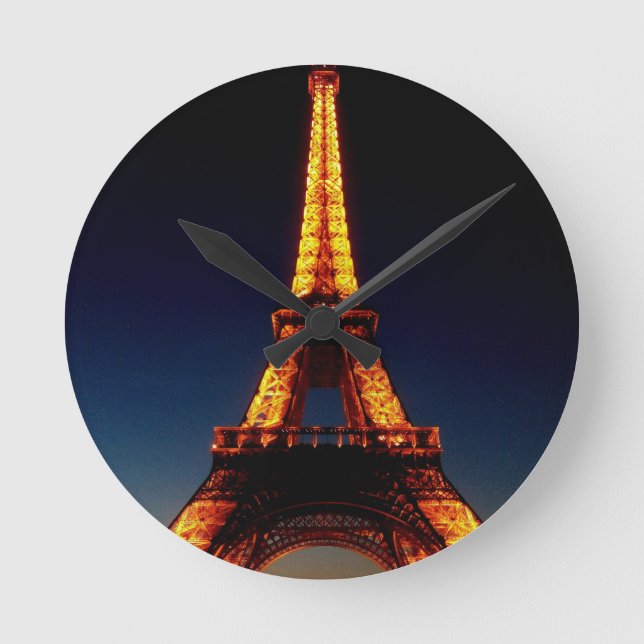 Eiffel tower in Paris Round Clock (Front)