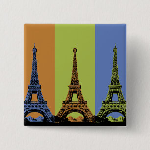 Eiffel Tower in Paris Triptych 15 Cm Square Badge