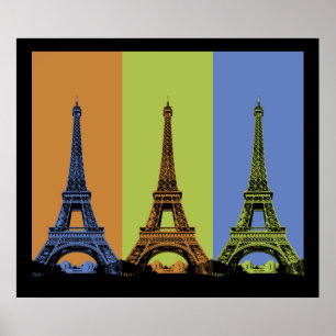 Eiffel Tower in Paris Triptych Poster