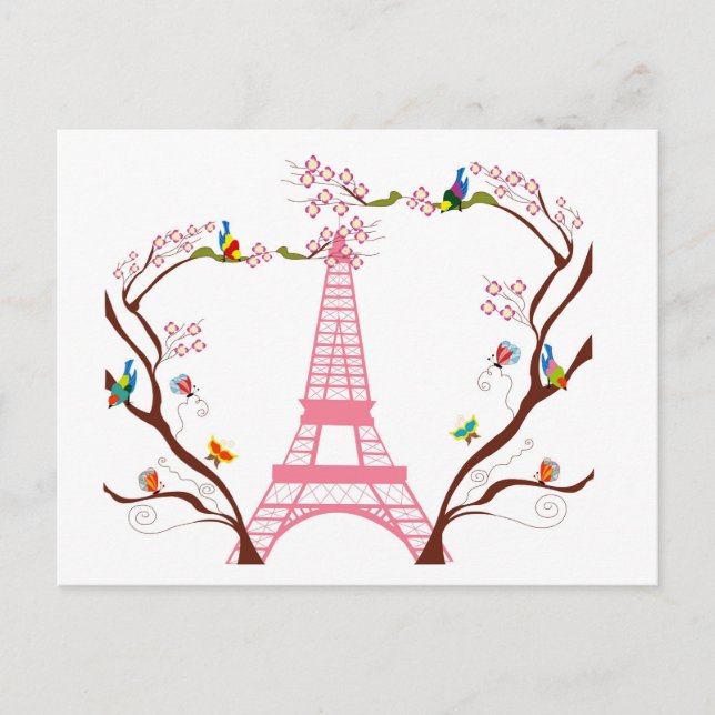 Eiffel tower in spring postcard (Front)