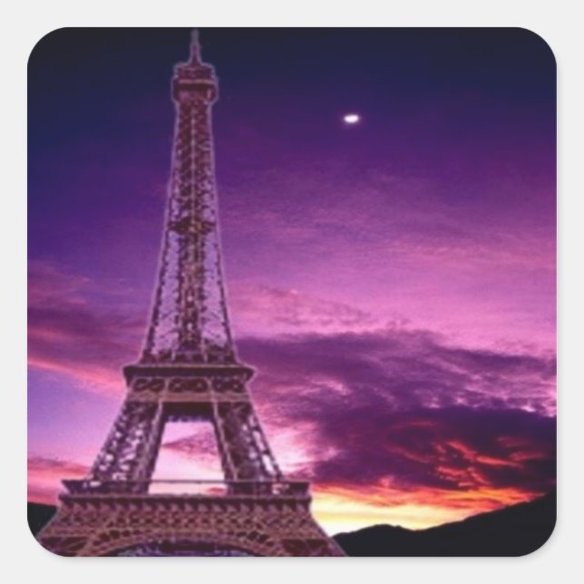 Eiffel Tower in Sunshine Sky Square Sticker (Front)