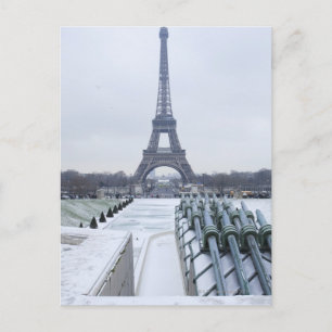 Eiffel tower in winter 3 postcard