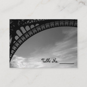 Eiffel Tower Individual Wedding Table Number Cards