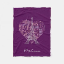 Eiffel Tower & Inscriptions Paris | Deep Purple