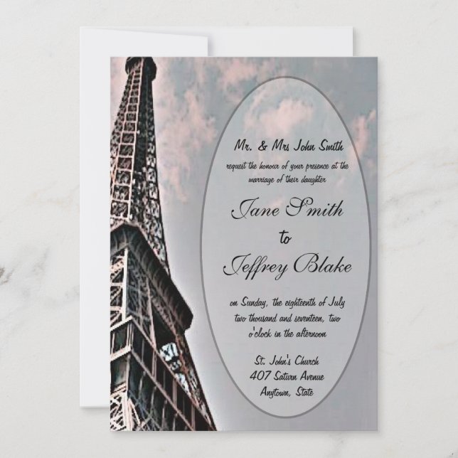 Eiffel Tower Invitation (Front)