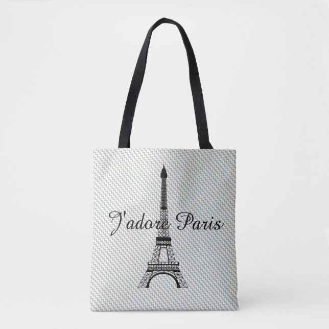 Eiffel tower J'adore Paris Tote Bag (Front)