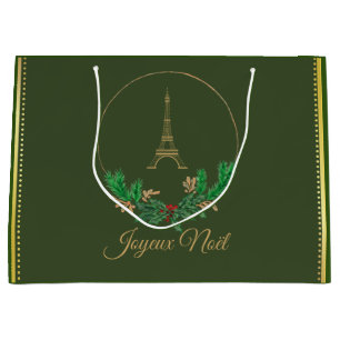 Eiffel Tower Joyeux Noel Large Gift Bag