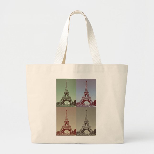 Eiffel Tower Large Tote Bag (Front)