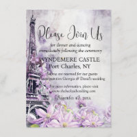 Eiffel Tower Lavender Romance QR Code Wedding