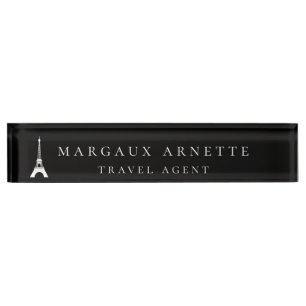 Eiffel Tower Logo Black Nameplate