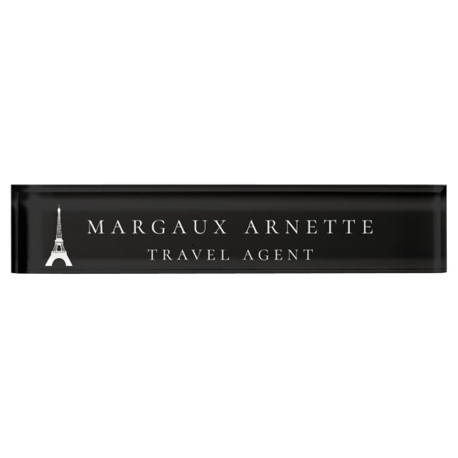Eiffel Tower Logo Black Nameplate (Front)