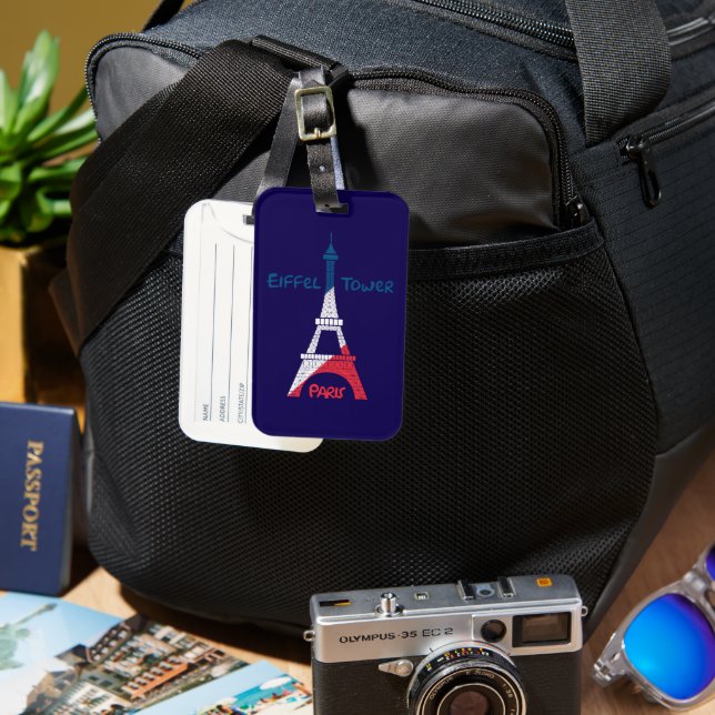 Eiffel Tower  Luggage Tag (Front & Back)