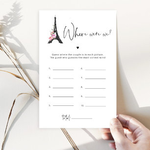 Eiffel tower minimalist where were we bridal game