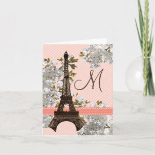 Eiffel Tower Monogrammed Note Cards