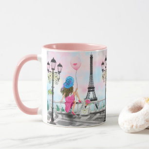 Eiffel Tower Mug Gift Woman In Paris