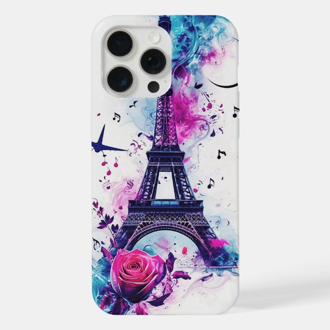 Eiffel Tower & Music iPhone Case (Back)