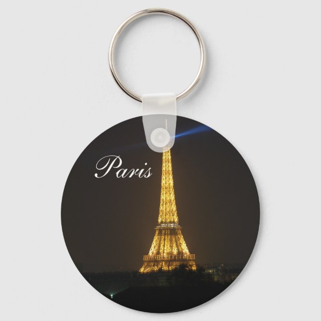 Eiffel Tower night Key Ring (Front)