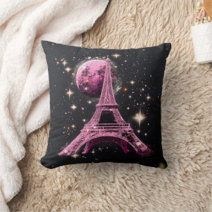 Eiffel Tower Night Moon           Cushion