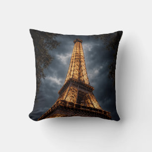 Eiffel Tower Night Paris Art – Romantic City Light Cushion