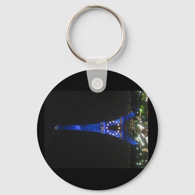 Eiffel Tower Night View Key Ring (Front)